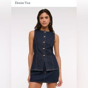 ISO/WANTED!! Abercrombie & Fitch Navy Denim Vest Top